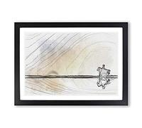 Horse Riding in The Sunlight in Abstract Framed Print | A2 Black Framed Wall Art | Ready to Hang | Abstract Animal Picture | Living Room Bedroom Lounge Office