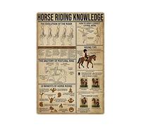Horse Riding Knowledge Metal Tin Signs Horse Riding Infographic Posters Equestrian Players Guide Plaques Horse Farm Arena Room Club Wall Decor 12x16 Inches