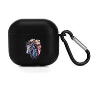 Horse Riding Native US Indian Bluetooth Headset Cover TPU Earbud Case Earphone Protective Cover Compatible with Airpods 4