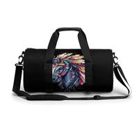 Horse Riding Native US Indian Gym Bag Travel Duffel Bag Waterproof Weekender Bag Tote Bags for Women Men