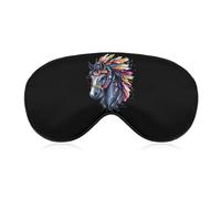 Horse Riding Native US Indian Sleep Mask Adjustable Eye Mask Blindfold Eye Cover Sleeping Mask for Home Travel