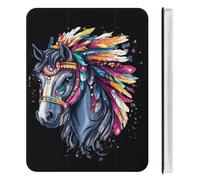 Horse Riding Native US Indian Tablet Case Compatible with Mini4/5（7.9in） Trifold Cover Stand Protective Case Cover