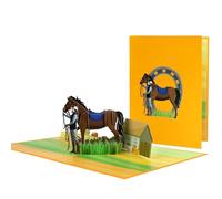 Horse Riding Pop Up Greeting Cards with Blank Note & Envelope, celebration gift for Father's Day, Love, Birthday, Anniversary, Special Moments, Holiday, Thank You