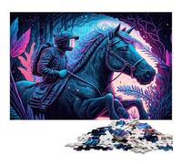 Horse Riding Puzzles 1000 Pieces for Adults Jigsaw Puzzles for Adults Brain Challenge Gift, Educational Activity for Teenagers 26X38CM/10.23x14.96inch