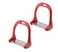 Horse Riding Stirrup Stainless Steel Non Slip Pad, Equestrian Aluminum Saddle Stirrup, Durable Lightweight Design with 5 Color Options for Riders, Thick 120mm Wide Foot (Red)