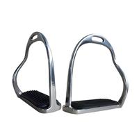 Horse Riding Stirrups Metal Hose Saddle Stirrup With Rubber Pad, Safety Knee Ankle Protection Pain Stress Relief(Silver)