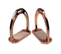 Horse Riding Stirrups Metal Hose Saddle Stirrup With Rubber Pad, Safety Knee Ankle Protection Pain Stress Relief(Rose Red)