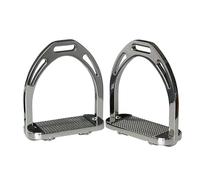 Horse Riding Stirrups Metal Hose Saddle Stirrup With Rubber Pad, Safety Knee Ankle Protection Pain Stress Relief(Silver02)