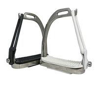 Horse Riding Training Stainless Steel Safety Rubber Peacock Stirrup Iron Whites 4.50"