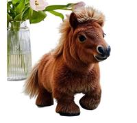 Horse Robot, Walking Toy Electric Interactive Smart Simulation Horse, Electronic Plush Companion, Soft Robotic Pet for Boys Girls, Birthday, Cuddly Kids Robot Pet, Touch-Sensitive Ponys Toy, Brown