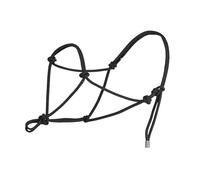 Horse Rope Halter, Universal Equestrian Knotted Halter Polyester Outdoor Horse Head Collar for Riding Traction Training, Black