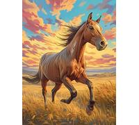 Horse Running at Sunset 1000 Piece Jigsaw Puzzle for Adults Teens Wildlife Pet Post Work Wind Down Mind Calming Whimsical Design for Friends 1000 PCS