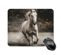 Horse Running by The Water Mouse Pad 20 * 25cm - Non-Slip Rubber Base Mouse Mat Portable Square Desk Mat for Office, Laptop, Travel, Wireless Mice Mats - Waterproof & Durable Design