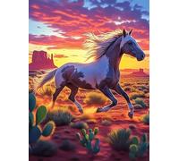 Horse Running in A Magical Sunset 1000 Piece Jigsaw Puzzle for Adults Teens Wildlife Pet Jigsaw After Work Leisure Brainteasing Puzzle for Colleagues Stress Buster 1000 PCS