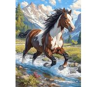 Horse Running in A River 1000 Piece Jigsaw Puzzle for Adults Teens Wildlife Pet Cute Jigsaw Office Break Relaxation Challenging Puzzle for Colleagues Home Decor 1000 PCS