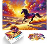 Horse Running in Desert Sunset1000 Piece teenager Puzzles Educational Stress Relief Toy is ideal as gifts for the whole family 38x26cm