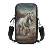 Horse Running in Field Cell Phone Bag with Detachable Strap, Aesthetic Mini Sling Bag Small Crossbody Bags for Phone