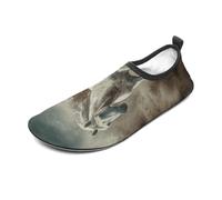 Horse Running in Field Water Shoes for Men Women, Lightweight Stretch Swim Shoes with Anti-Slip Rubber Sole, Quick-Dry Aqua Socks for Pool, Beach, Surfing, Style, 4 Women/4 Men