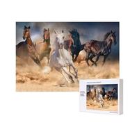 Horse Running In The Desert,300 Pieces Wooden Jigsaw Family Game Jigsaw Puzzles for Adults Teens Home Decor