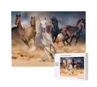 Horse Running In The Desert,500 Pieces Wooden Jigsaw Family Game Jigsaw Puzzles for Adults Teens Home Decor