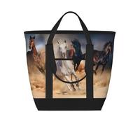Horse Running In The Desert,Lunch Bags Large Capacity Insulated Tote Bag For Women Men Work Picnic Travel