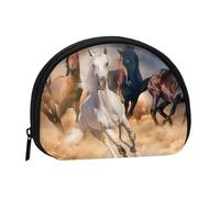 Horse Running in The Desert, Women's Storage Bag Shell Makeup Bag Small Coin Purse Shell Change Pouch