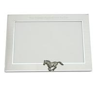 Horse Running Metal Photo Frame 6 x 4 FREE ENGRAVING Landscape or Portrait (Landscape) 189BM