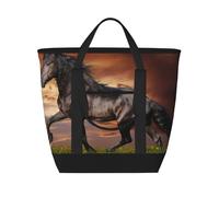 Horse Running On The Grassland,Lunch Bags Large Capacity Insulated Tote Bag For Women Men Work Picnic Travel