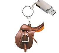 Horse Saddle Keychain - Acrylic Horse Key Ring | Horse Riding Saddle Pendant Keychain | Riding Horse Keychain | Flat Acrylic Horse Saddle Brown Wild West For Horse Lover Car Ornament