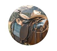 Horse Saddle With A Cowboy Hat Button Pins 12 Pcs, 2.4 Inch Round Button Badges Metal Personalized Picture Photo Pin Buttons Kit For Craft Supplies Christmas Diy Party Projects
