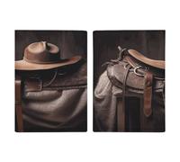 Horse Saddle with A Cowboy Hat Passport Holder Ultra Slim PU Leather Travel Document Organizer Compact Premium International US Passport Protector Cover for Women Men
