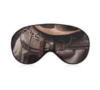 Horse Saddle with A Cowboy Hat Sleep Mask Eye Mask Eye Masks for Sleep Sleep Masks for Women Men Travel Eye Mask Adjustable Sleeping Mask Sleep Mask Blackout Cute Sleep Mask