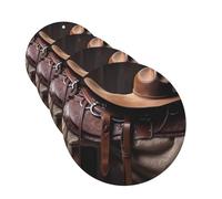 Horse Saddle with a Cowboy Hat Wild Car Air Fresheners Cards Set of 4 Pieces Personalized Car Fresheners Gifts for Men Women Auto Aromatherapy Tablets Hanging Scented Cards for Wardrobe Bathroom