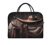 Horse Saddle with A Cowboy Hat Wild Duffel Bag Lightweight Travel Gym Bags Large Capacity Tote Bag for Daily Storage Works Trips