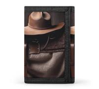 Horse Saddle with A Cowboy Hat Wild Wallet,Credit Card Holder,Three-fold Wallet for Passport Covers, Purse Passport Bag for Men Women