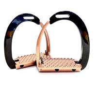 Horse Safety Stirrup Black & Rose Gold Irons Quick Release Stability Aluminium Stirrup 4.75"