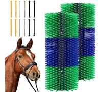 Horse Scratch Brush for Livestock, Cow Brush, Cattle Scraper, Horse Brush and Mane Brush, Root Brush for Horse Grooming, Massage Brush to Relieve Itching for Pets Such as Cows, Sheep (Pack of 2)
