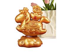 Horse Sculpture | Resin Chinese Figures - Cute Pony Prosperity Decorations Desk, for Office Living Room Bedroom Kitchen Bathroom Entrance New Year Birthday