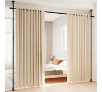 HORSE SECRET Room Divider Curtain Rod, Vertical Tension Rod, 28-70inch(W) 4-10ft (H) Adjustable Heavy Duty Floor to Ceiling Self Stand - Anywhere Freestanding Damaging Free Space Partition Matt Black