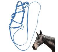 Horse Set - Leather Halter Ropes Soft Comfortable Design Heavy Duty Metal Parts Adjustable Secure Fit | PerfectStable Training, Competition, Riding, Daily Exercise, Safety Around