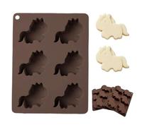 Horse Shaped Chocolate Molds | 6 Cavity for Melting Wax and Plaster, Horse Silicone Mold - for Ice, Soap, Candy, Baking, DIY, Jelly, Gummy