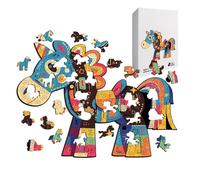 Horse Shaped Puzzle Toy - 19cm Wooden Learning Game Board, Educational Jigsaw Activity, Travel Puzzle Set with Wooden Creative Thinking Challenge | Family Entertainment for Airplane Waiting Room Use