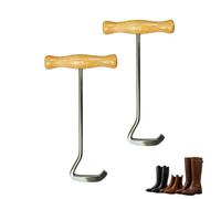 Horse-Shaped Shoe Horn Hook, Long Handled Shoe Horn | Equestrian Boot Hook with Wooden Grip & Steel Hooks, Comfortable Portable Shoes Puller for Riding, Hiking, Work Boots