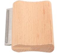 Horse Shedding Brush Wooden Metal Grooming Tool Khaki