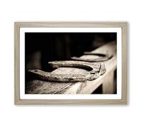 Horse Shoe Framed Print | A2 Oak Framed Wall Art | Ready to Hang | Modern Animal Picture | Living Room Bedroom Lounge Office