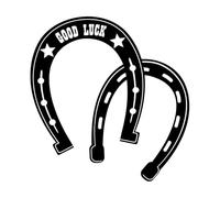 Horse Shoe icon Lucky Steel Horseshoes Set Good Luck Symbol Vinyl Wall Stickers 67.2x69.6cm It Won't Fall Off Black