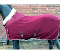 Horse Show Fleece Rug with Faux Fur Ideal as Show Rug in 3 Colour 5'3" to 7'0" Burgundy (7'0")