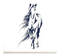 Horse Silhouette, Equine Horse Riding Equestrian - Wall Art Decal Sticker [Medium] [Cobalt]