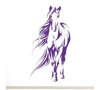 Horse Silhouette, Equine Horse Riding Equestrian - Wall Art Decal Sticker [Medium] [Purple]