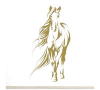 Horse Silhouette, Equine Horse Riding Equestrian - Wall Art Decal Sticker [XLarge] [Gold]